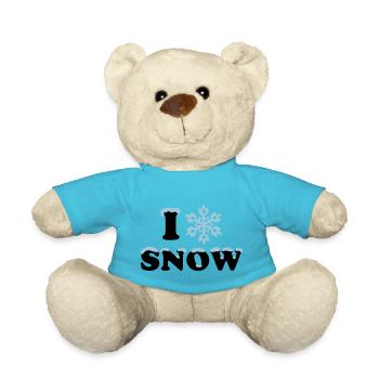 Schnee Winter, I LOVE, Schneeflocke, Apres Ski, - Teddy - Atollblau - Vorne