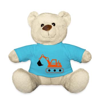 Bagger Geschenkidee für Kinder und Erwachsene - Teddy - Atollblau - Vorne