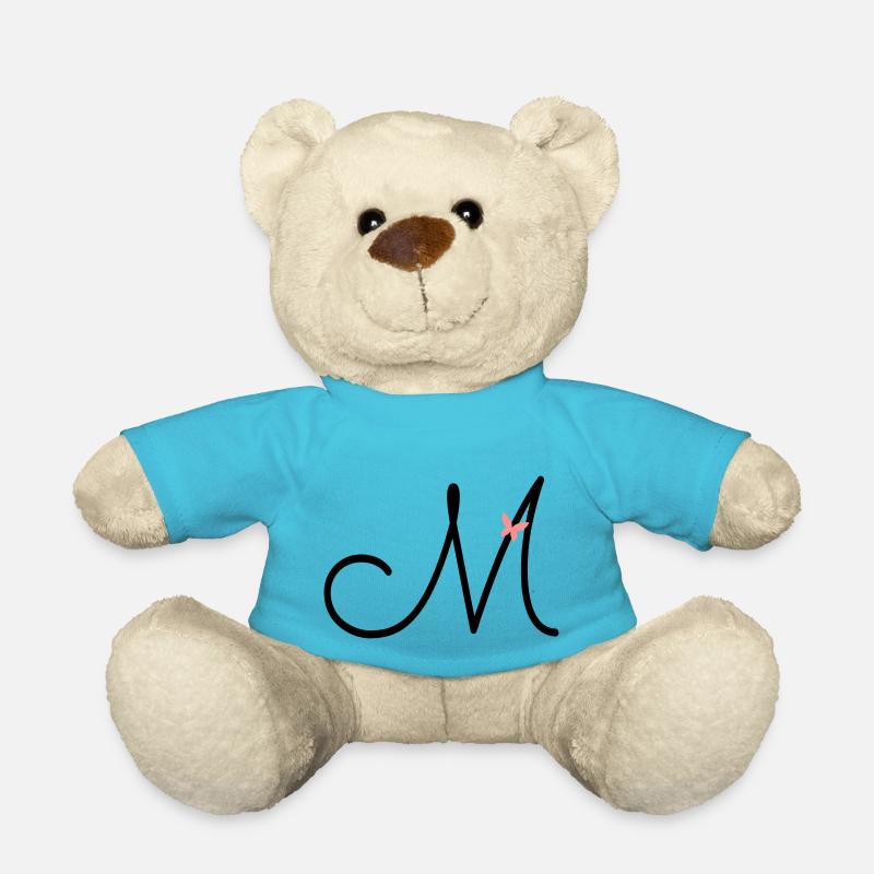 Buchstabe M Anfangsbuchstabe Schmetterling - Teddy - Atollblau