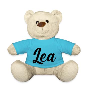 Lea Name - Teddy Bear - atoll blue - Front