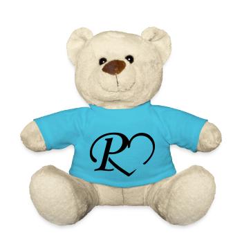 Heart letter P - Teddy Bear - atoll blue - Front