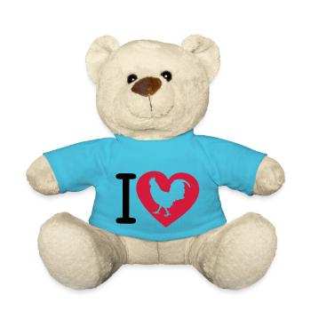 i love cock crew france1 - Teddy Bear - atoll blue - Front