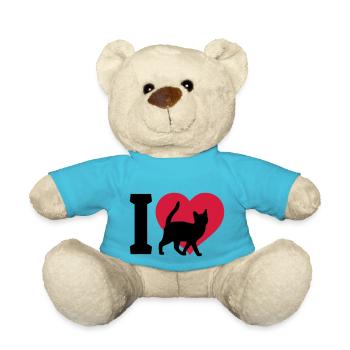 I love cats - Teddy - Atollblau - Vorne