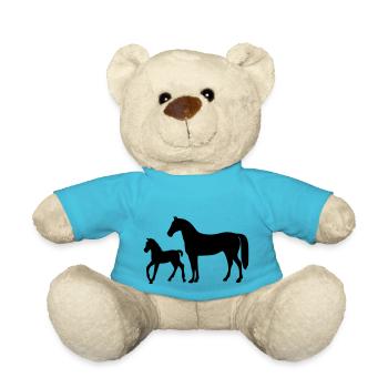 Cheval avec poulain - Nounours - bleu outremer - Devant