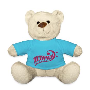 Piano Keys Bass Key Bass Symbol Keyboard - Teddy Bear - atoll blue - Front