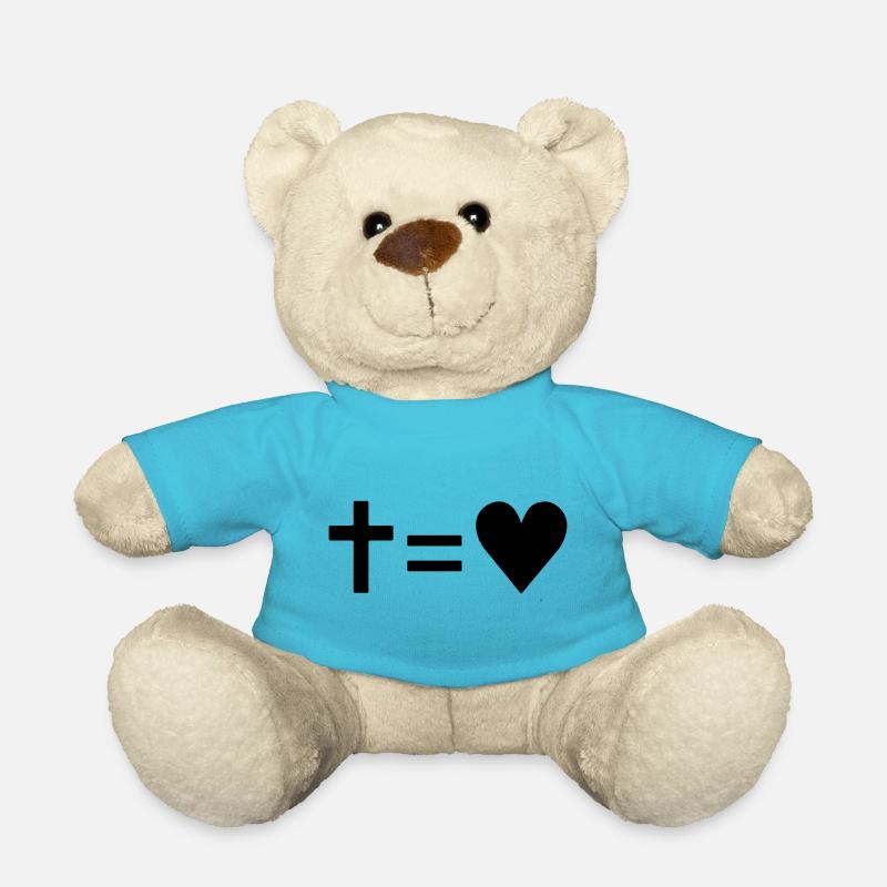 Croix = coeur - Nounours - bleu outremer