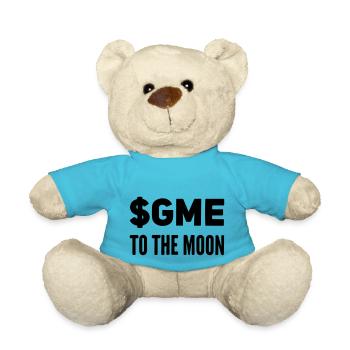 GME WallStreetBets shares - Teddy Bear - atoll blue - Front