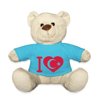 Turkey heart logo - Teddy Bear - atoll blue - Front