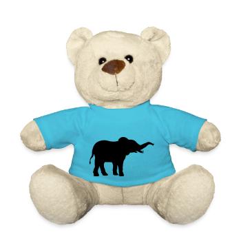 Elephant cool silhouette design - Teddy Bear - atoll blue - Front