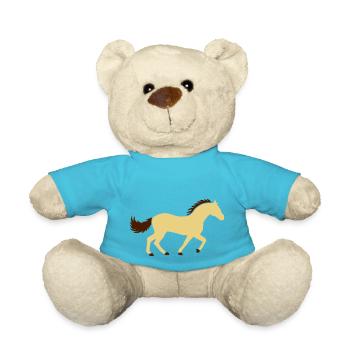 Design Silhouette de cheval de course - Nounours - bleu outremer - Devant