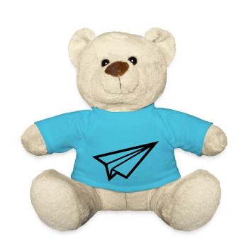 Avion en papier 01 - Nounours - bleu outremer - Devant