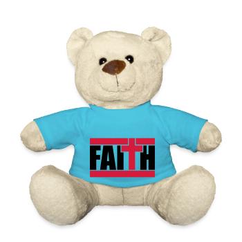 Religion Logo Text - Teddy Bear - atoll blue - Front