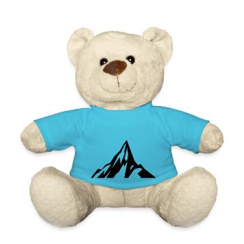 Berg Berge Gebirge Silhouette Gletscher Geschenk - Teddy - Atollblau - Vorne