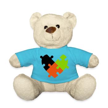 Heart Puzzle - Teddy Bear - atoll blue - Front