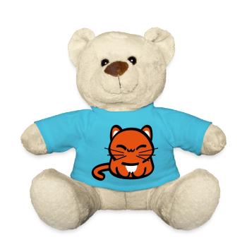 Schmunzel Katze - Teddy - Atollblau - Vorne