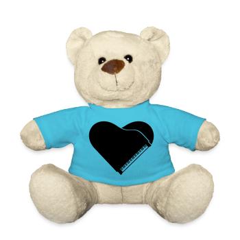 I Love Klavier Piano Herz Musik Instrument Liebe - Teddy - Atollblau - Vorne