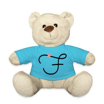 Buchstabe F Schmetterlingsbuchstabe - Teddy - Atollblau - Vorne