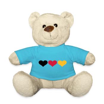 Deutschland Herzen - Teddy - Atollblau - Vorne