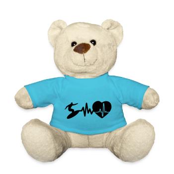 Le surf, c’est la vie Battement de cœur pour les surfeurs - Nounours - bleu outremer - Devant