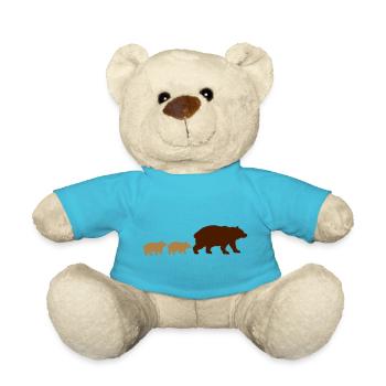 Kinder Bären Familie - Teddy - Atollblau - Vorne