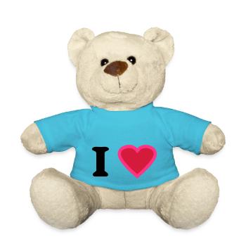 i love - Teddy - Atollblau - Vorne