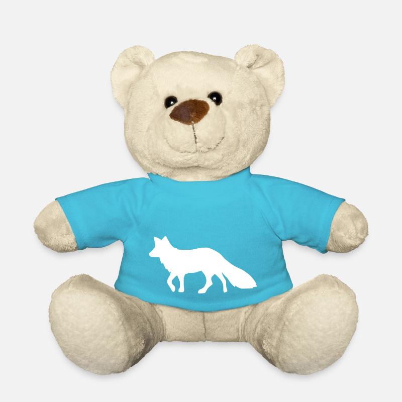 Fox white fox white - Teddy Bear - atoll blue