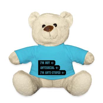 not antisocial anti stupid - Teddy - Atollblau - Vorne