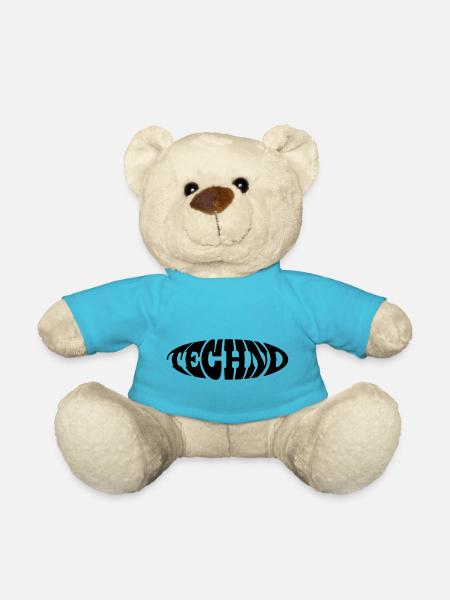 Techno Spruch Geschenk - Teddy - Atollblau