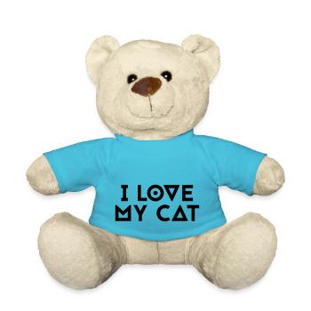 I love my cat - Teddy Bear - atoll blue - Front