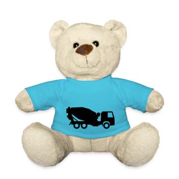 Betonmischer der aus Zement Beton mischt - Teddy - Atollblau - Vorne