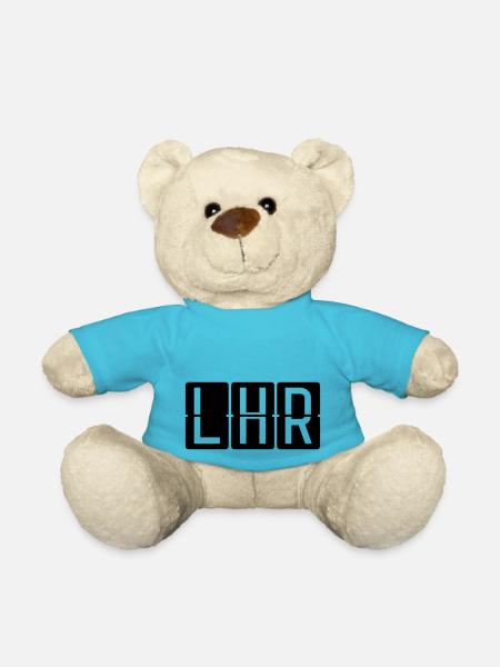 London Heathrow Airport - Teddy Bear - atoll blue