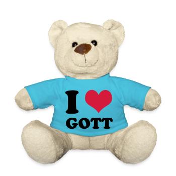 i love gott - Teddy - Atollblau - Vorne