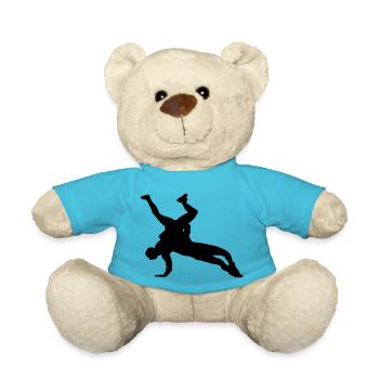 Wrestling Silhouette Design - Teddy Bear - atoll blue - Front