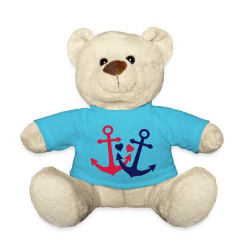 jolie ancre avec le coeur - Nounours - bleu outremer - Devant