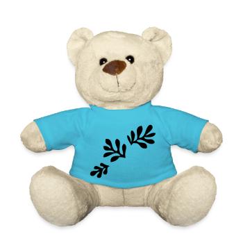 Motif de feuille de plante de la flore - Nounours - bleu outremer - Devant