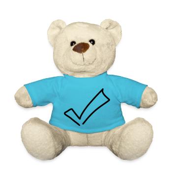 Haken Emoji Skizze Zeichnung - Teddy - Atollblau - Vorne