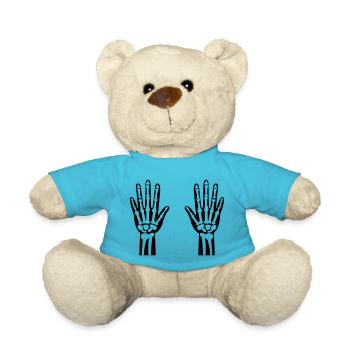 Skeleton Hands 01 - Teddy Bear - atoll blue - Front