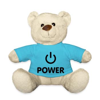 Power Button - PrintShirt at - Teddy - Atollblau - Vorne