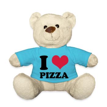 I love pizza - Teddy Bear - atoll blue - Front