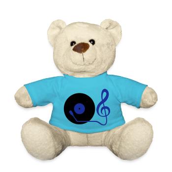 Musik Notenschlüssel Note Mischpult Party Vinyl - Teddy - Atollblau - Vorne
