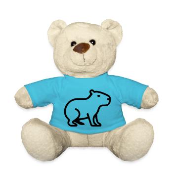 Capybara Minimalistisch Logo - Teddy - Atollblau - Vorne