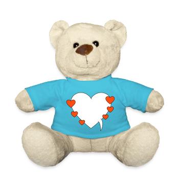 Speech bubble with hearts - Teddy Bear - atoll blue - Front