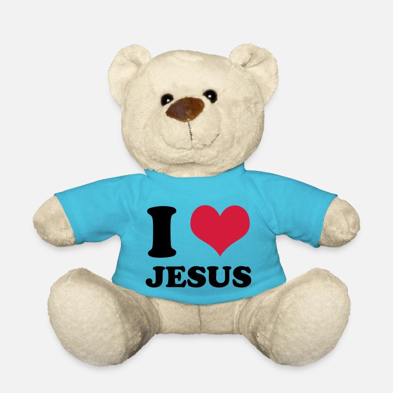 I Love Jesus - Teddy - Atollblau