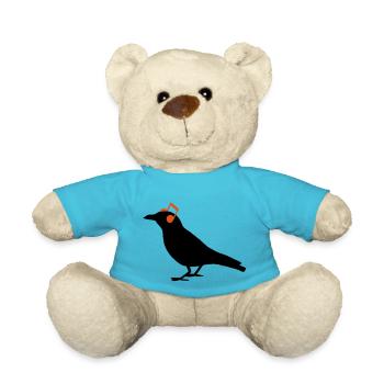 Headphones Headphones notes Raven Bird - Teddy Bear - atoll blue - Front