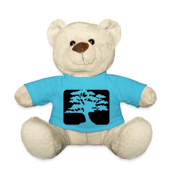 button baum blaetter sport logo rot blau wald silh - Teddy - Atollblau - Vorne