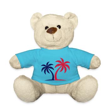 Palm Tree Symbol Island - Teddy Bear - atoll blue - Front