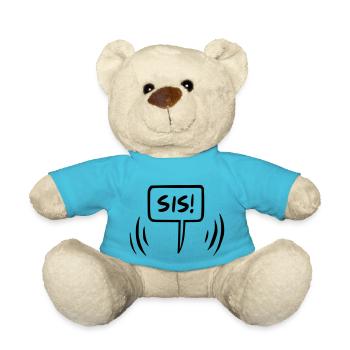 Sis Schwester Sprechblase - Teddy - Atollblau - Vorne