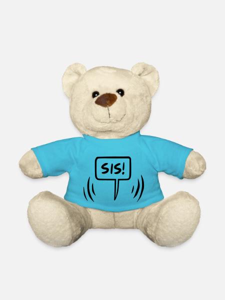 Si's Sister Speech Bubble - Teddy Bear - atoll blue