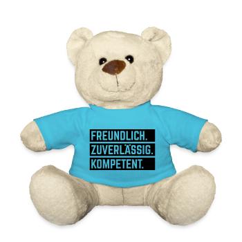 Freundlich – Zuverlässig – Kompetent (Black) - Teddy - Atollblau - Vorne