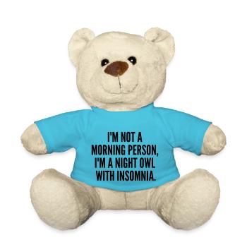 Lustige Nachteule mit Schlaflosigkeit - Teddy - Atollblau - Vorne
